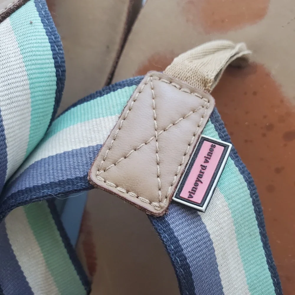 Vineyard Vines Sandals‎ Flip Flops Men Size 10 Textile Multicolor Upper